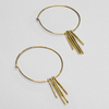 Made Brass Thin Tassel Hoop Earrings