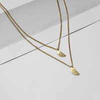 Made Casted Half Moon Double Layered Necklace