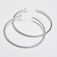 Made Silver Large Casted Hoop Earrings