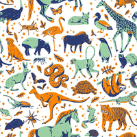 Maemara Earth Friends Fabric by the Meter - Green
