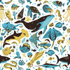 Maemara Ocean Friends Fabric by the Meter - Yellow