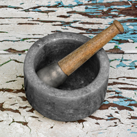 Makrana Mortar and Pestle - Grey