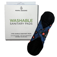 Mama Designs Washable Reusable Leopard Print Pads - Regular - Pack of 3