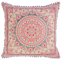 Mandala Cushion Cover with Pom Poms - 60cm x 40cm