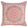 Mandala Large Cushion Cover With Pom Poms
