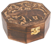 Mango Wood Elephant Octagon Trinket Box