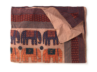 Maroon Elephant Throw