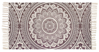 Maroon Mandala Print Recycled Cotton Rug - 70 x 120cm
