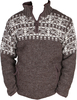 Mens New England Half Zip Jumper - Bark