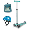 Micro Eco Maxi Deluxe Scooter & Helmet - Mint with Aqua & Teal Satchel