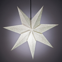Mini 7 Point Silver Crinkle Design Star Hanging Decoration