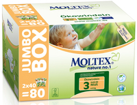 Moltex Nature Disposable Nappies - Midi - Size 3 - Jumbo Box of 80