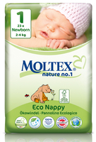 Moltex Nature Disposable Nappies - Newborn - Size 1 - Pack of 23