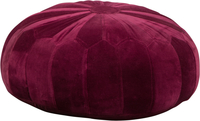 Moroccan Cotton Velvet Pouffe - Magenta