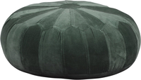 Moroccan Cotton Velvet Pouffe - Pewter