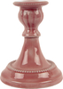 Moulded Metal Ceramic Candle Holder - Old Rose