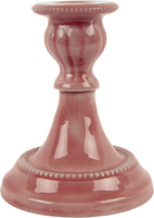 Moulded Metal Ceramic Candle Holder - Old Rose