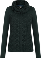 Mudd & Water Hazy Lace Top - Dark Green