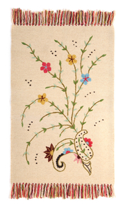 Multi-Coloured Oriental Floral Rug - Small