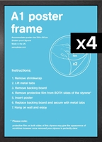 Flat MDF A1 Poster Frame Bundle x 4